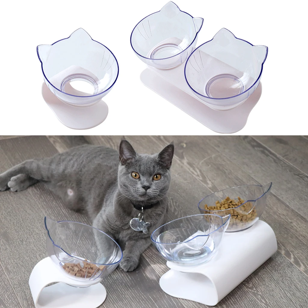 Non-Slip Cat Dog Bowls Double Bowls With Raised Stand Pet Food And Water Bowls For Cats Dogs Feeders Cat Bowl Pet Supplies