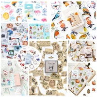 46pcspack hot sale cute animals stickers paper kawaii bird weather stickers decoration diary scrapbooking school supplies