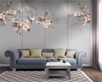 beibehang custom new chinese hand painted magnolia flower pen flower background indoor decoration papel de parede 3d wallpaper