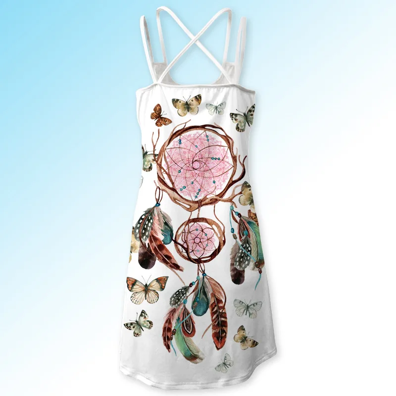 Lugentolo Women Dress Bottoming Shirt Summer New Sexy Backless Cross Wild Long Strap Section | Женская одежда