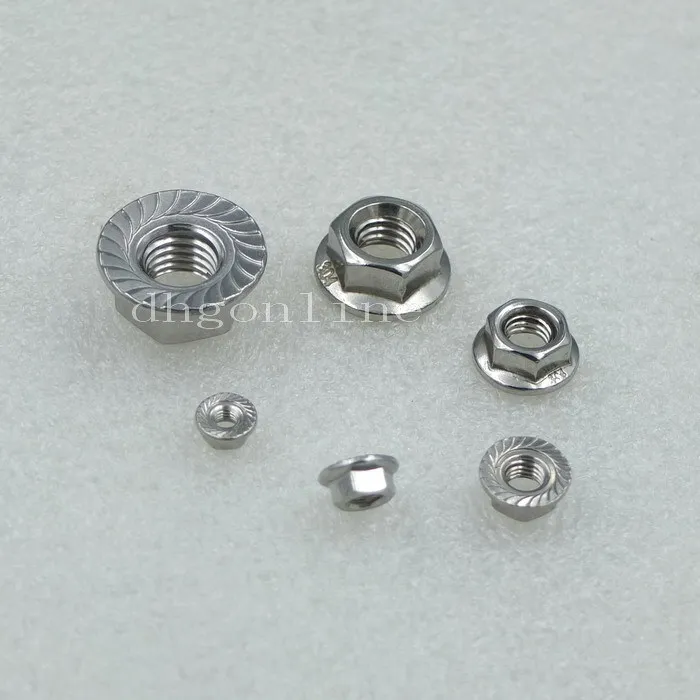 100 шт M4 Метрическая Резьба шестигранные гайки фланца головка 304 нержавеющая сталь
