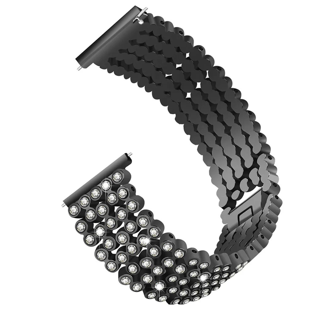 Fashion Luxury Women Watch Bands For Fitbit Versa Lite Stainless Steel Diamond Wristband Replacement Strap Diamonds Hook Buckle | Наручные