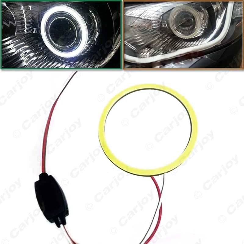 LEEWA 2 шт. белый автомобильный DRL 70 мм 60SMD светодиодный головной фонарь COB 60 Halo Ring Angel