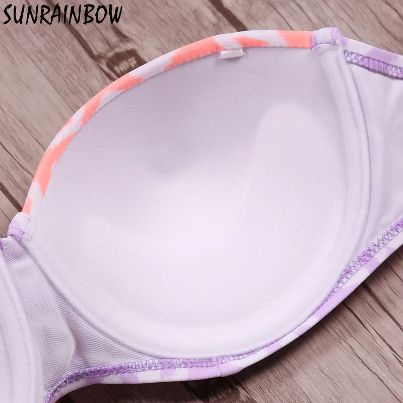 SUNRAINBOW 2019 новейший бикини с низкой талией пуш ап женский купальный костюм ретро