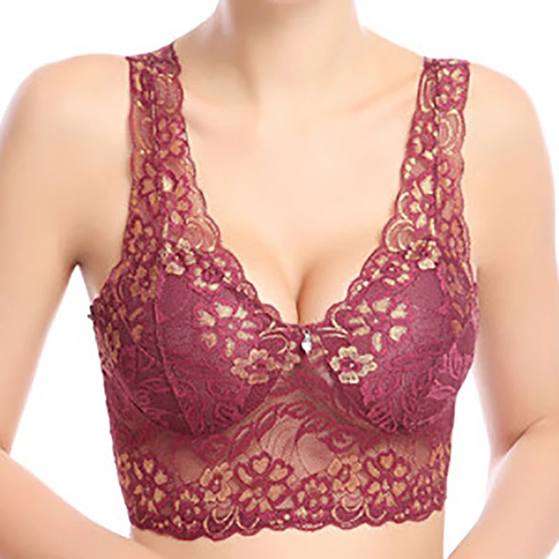 Новый модные пикантные Кружевной Топ Цветочные украшения полная чаша Bralette Soutien