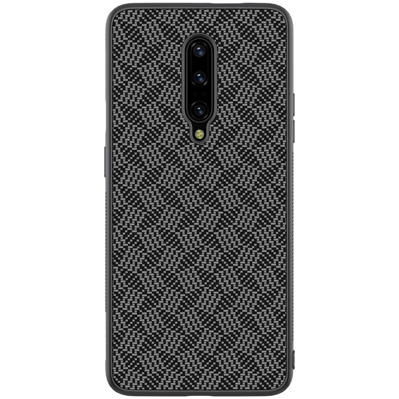 Черный Для OnePlus 7 Pro Чехол NILKIN из синтетического углеродного волокна Жесткий PC телефон задняя крышка для OnePlus 7 Pro Телефон оболочка - Цвет: Черный