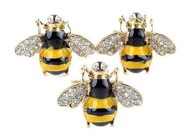 Забавное милое женское Хрустальное желтое пчелиное и хорнэ кольцо с