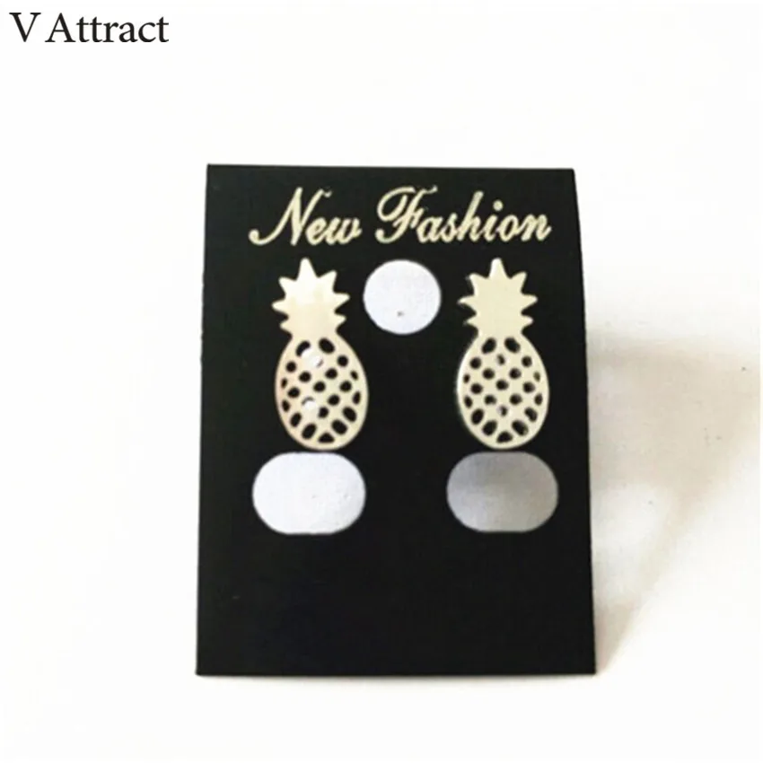 Женские серьги гвоздики из нержавеющей стали с V образным вырезом|pineapple stud earrings|stud
