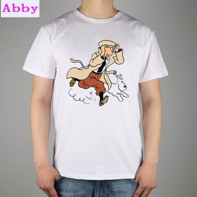 Tintin adventure/Классическая футболка с героями мультфильмов Приключения Тинтина