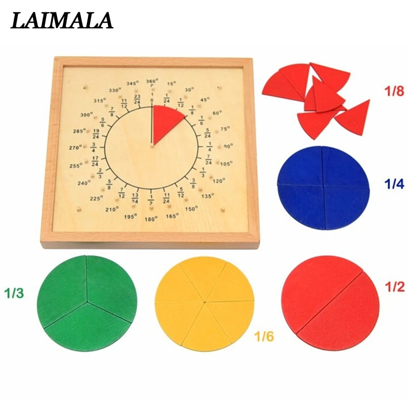 

Baby Toys Circular Mathematics Fraction Division Teaching Aids Montessori Board Wooden Toys Child Educational Gift Math Toy