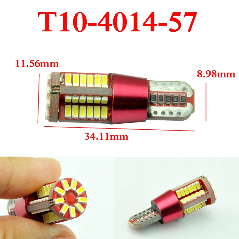 AutoEC 4x T10 194 168 2825 57smd 4014 LED Canbus безошибочная Автомобильная клиновидная лампочка для