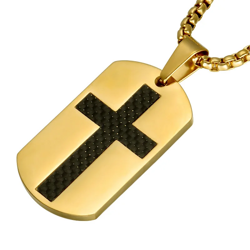 New Classic Military Stainless Steel Dog Tag Men Jesus Cross Pendant Necklace Exquisite Gift Christian Jewelry | Украшения и