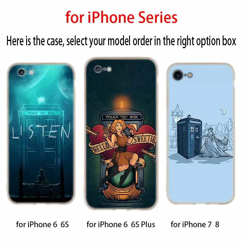 Силиконовый мягкий чехол с изображением Доктора Кто ТАРДИСа для iPhone 12 11 Pro X XS Max XR 8