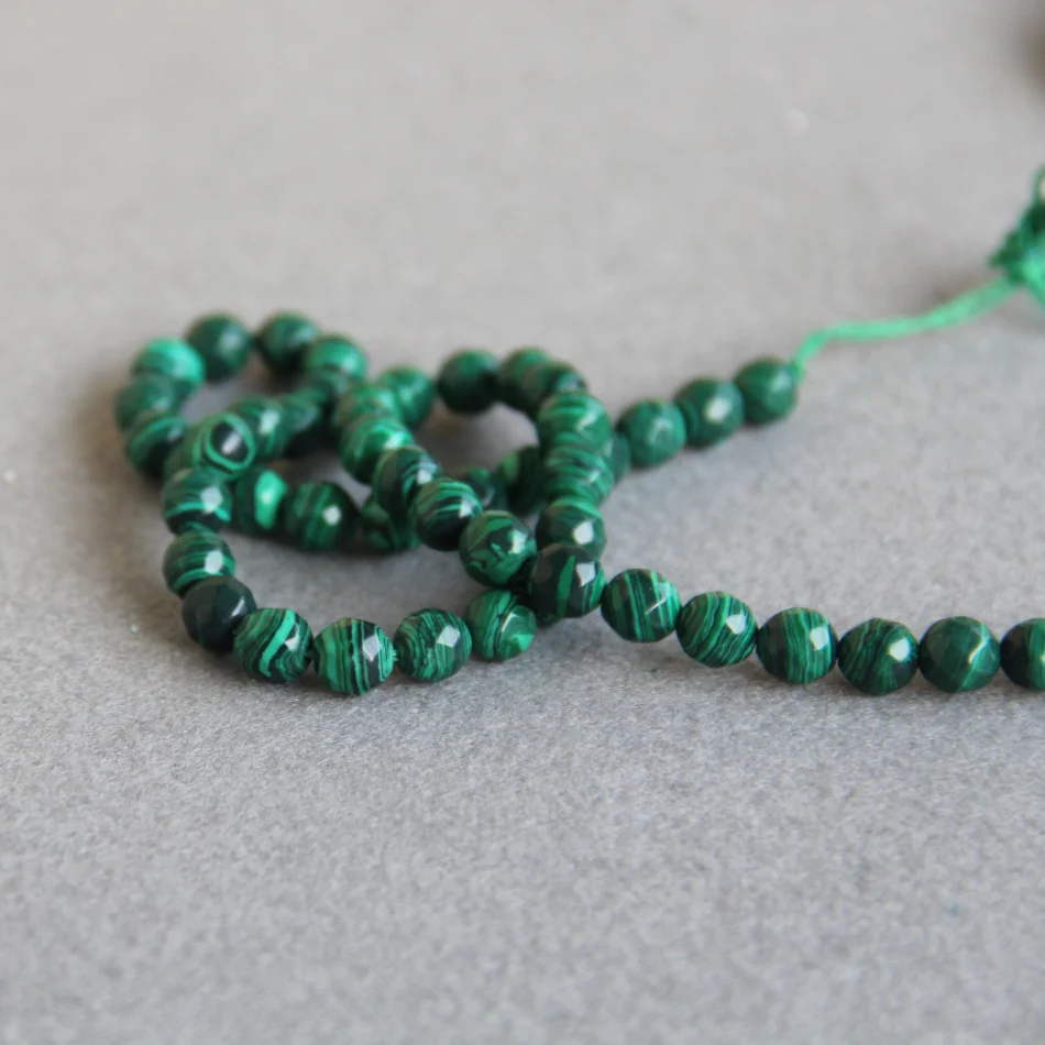 New 8mm Faceted Green stripe Malachite stones beads DIY Manual parts Accessories Jewelry making design wholesale 15&quot | Украшения и