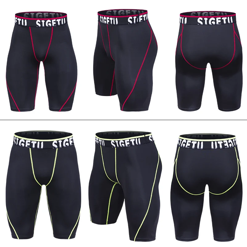 Мужские сжатия Шорты для женщин Skin Fit купания по колено База Слои Колготки