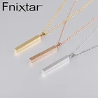 Fnixtar, ожерелье из нержавеющей стали с зеркальной полировкой и квадратным стержнем, сделай сам, именное ожерелье с вертикальным стержнем, ожерелье 10 шт.лот
