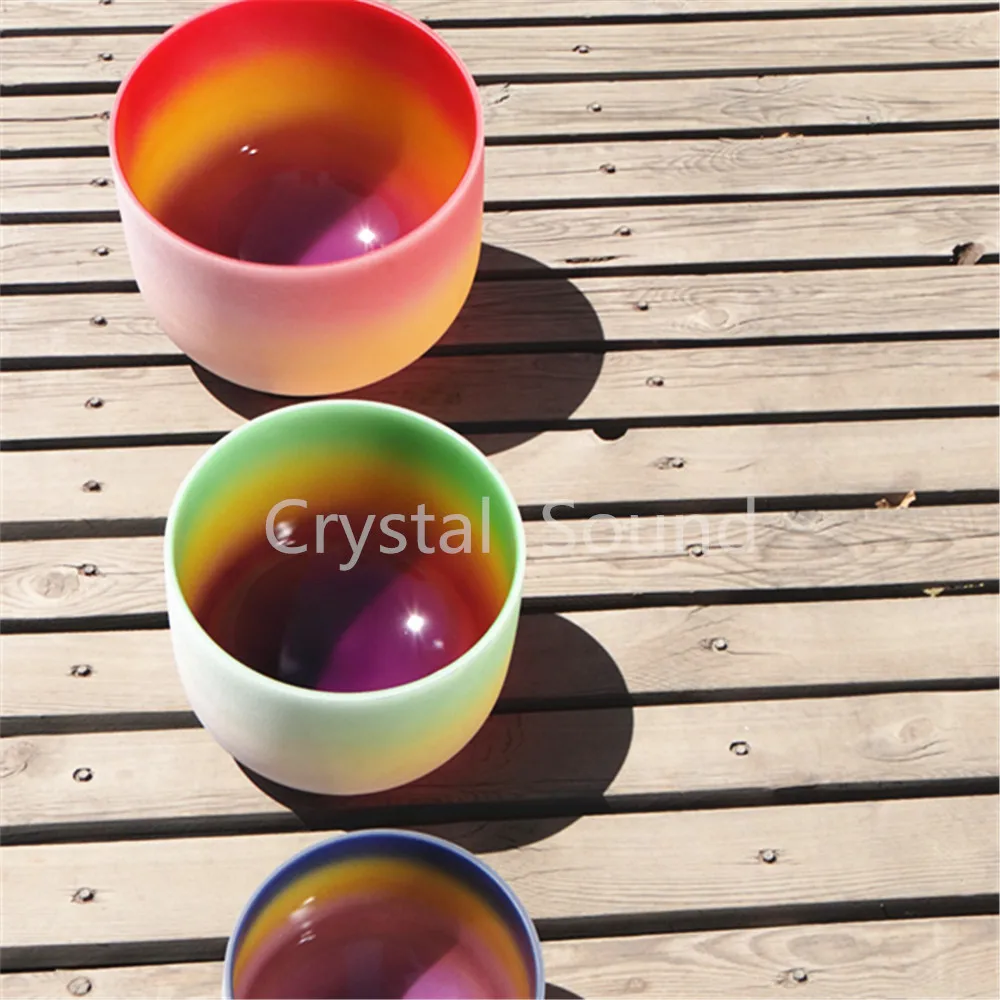 8 Inch B Crown Rainbow Chakra Quartz Crystal Singing Bowl | Спорт и развлечения