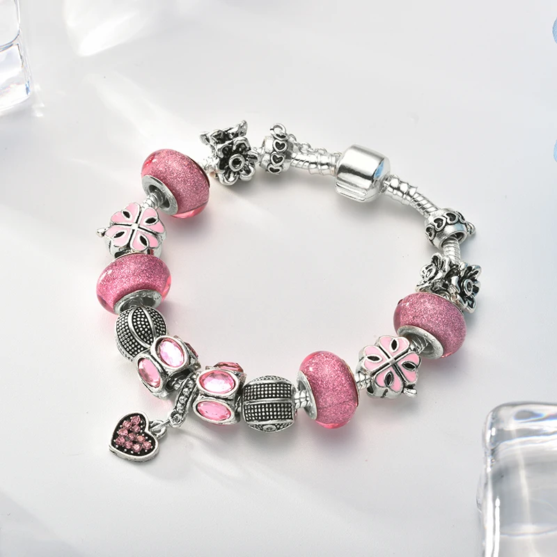DEVOLOVE новый браслет и с розовый бисер Браслеты Pulsera изделия цепи змейки Прямая