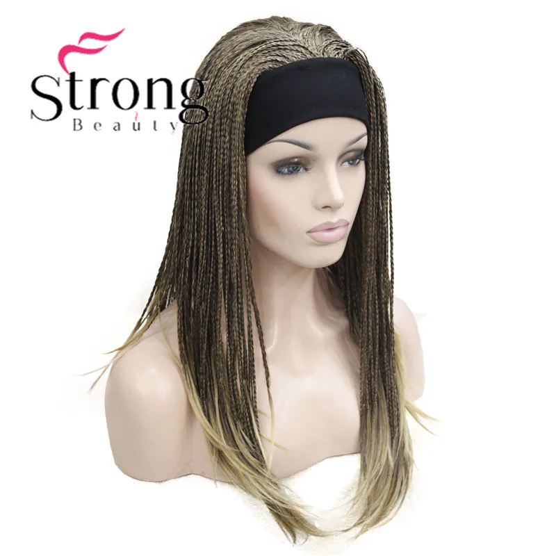 StrongBeauty длинные коричневые, светлые плетеные Жаростойкие парик с головной повязкой синтетические парики