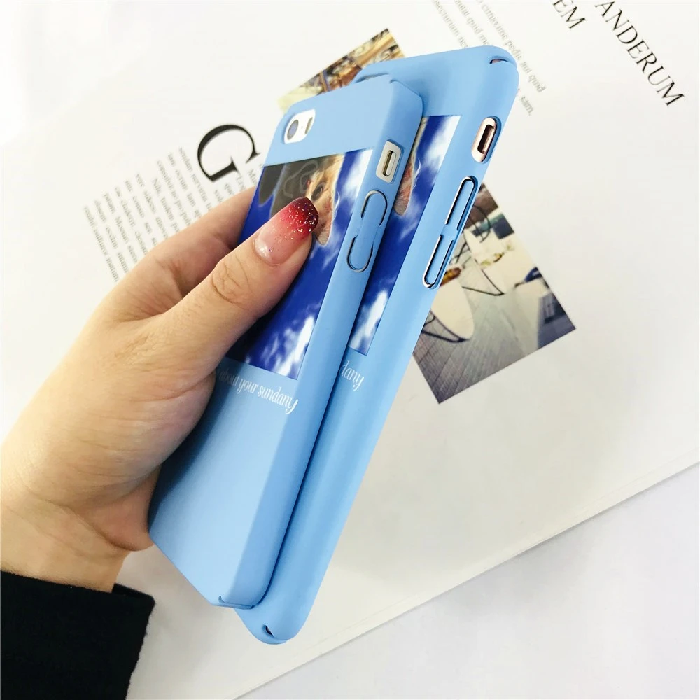 Interesting Cat Illustration Blue Sky Cases For Iphone 6 Pet Theme Phone 6s Plus Matte Hard PC Shell |
