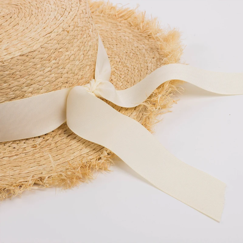 Шляпа из 100% натуральной рафии с бантом летняя|sunscreen hats|straw hats womenstraw hat |