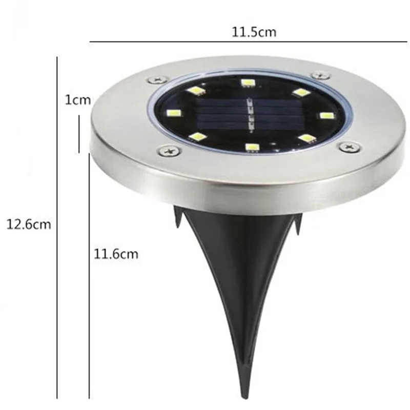 8 LED/4 LED на солнечных батареях наземные светильники похороненное охранное