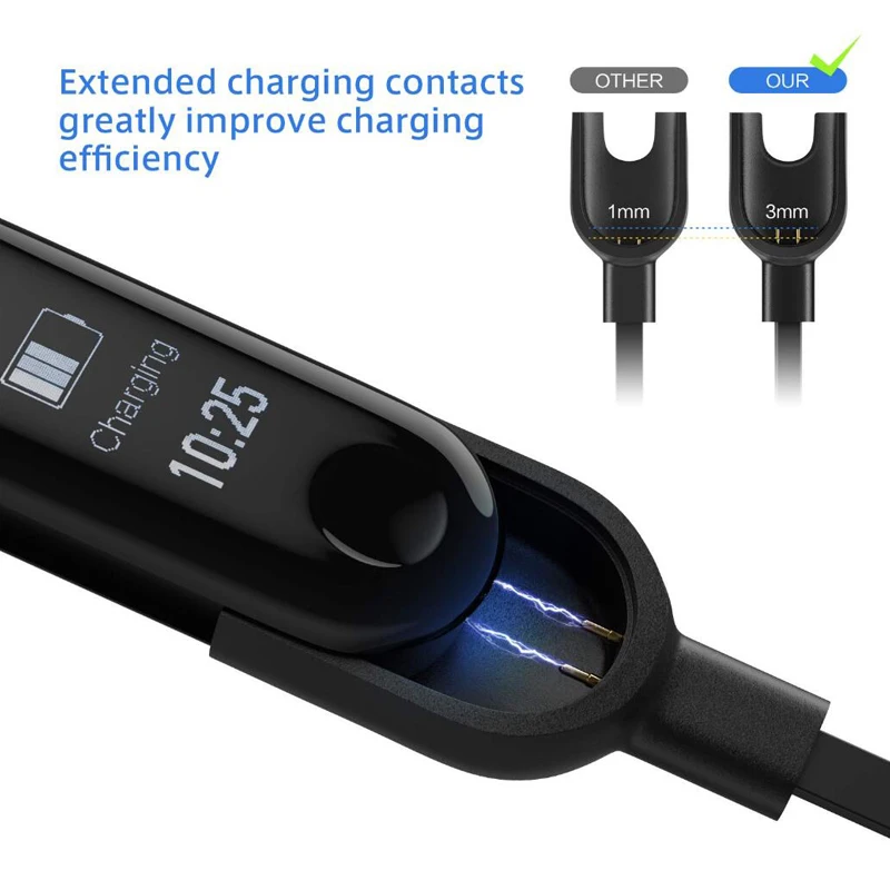 Usb-кабель для зарядки, док-станция, зарядное устройство, адаптер, замена для Xiaomi mi, ремешок 3/2, полоса 2, полоса 3, mi Band 2/3, умный браслет, браслет