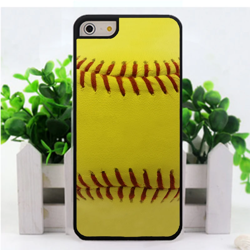 Yellow Softball fashion cell phone case cover for iphone 4 4s 5 5s 5c 6 & plus #N0428|phone packaging|casephone netgear |