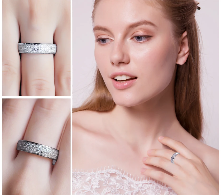 JewelryPalace Anniversary Channel Set Wedding Band Eternity Ring 925 Sterling Silver Accessories Brand New Jewelry For Women | Украшения и