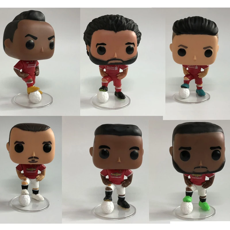 Футбол Роберто Фирмино и Мохаммеда Салаха и Садио Мане Виниловая фигурка кукол модели игрушки для детей с коробкой