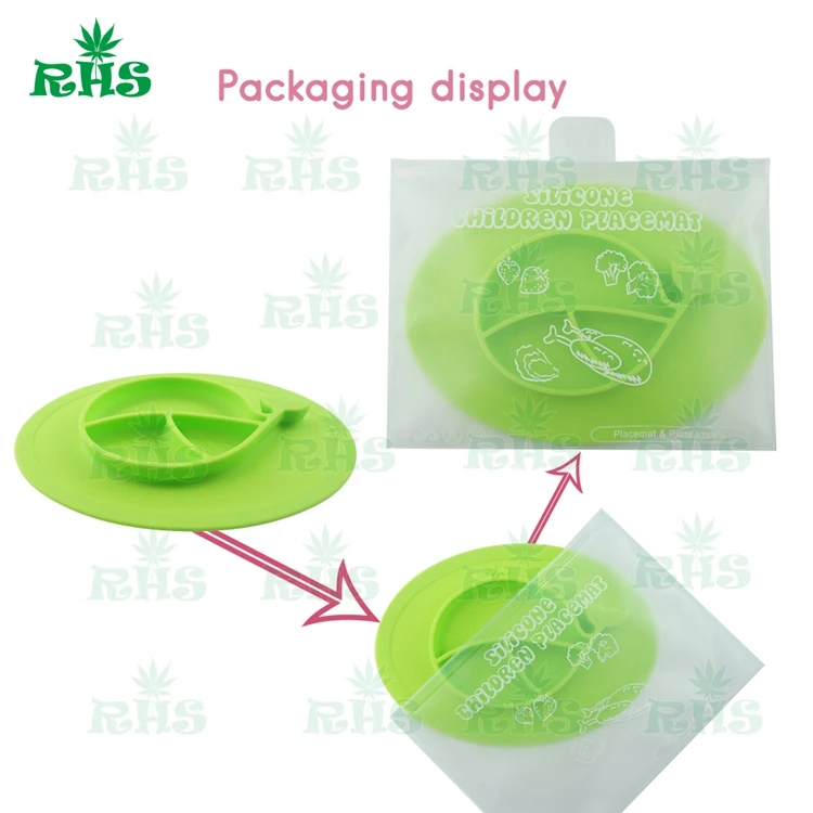 2 шт. Бесплатная доставка Цельный силиконовый столовых пластины для детей