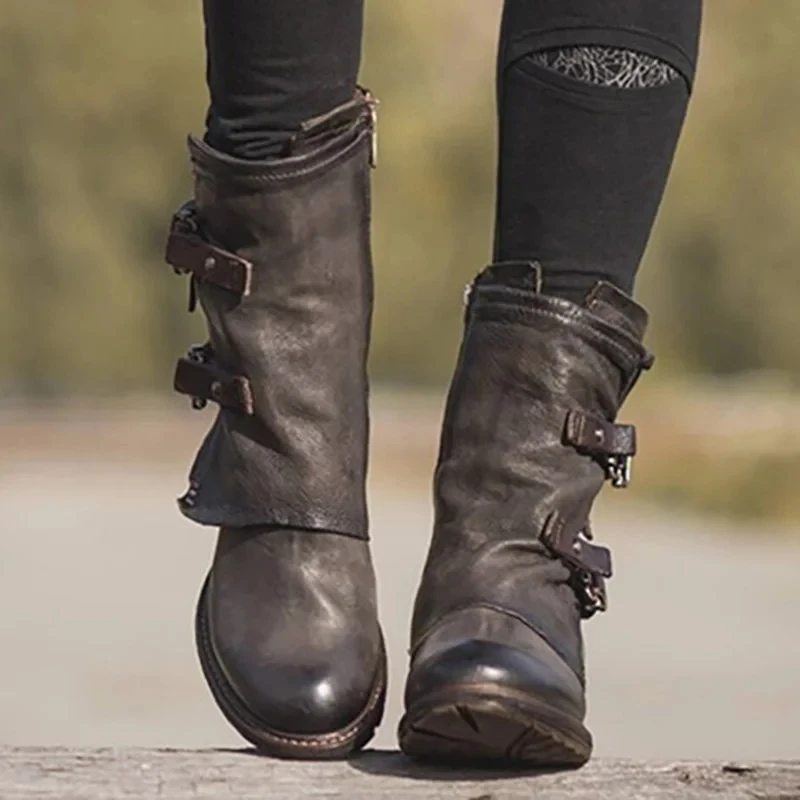 Женские ботильоны zapatos mujer винтажная теплая обувь из искусственной кожи Женская