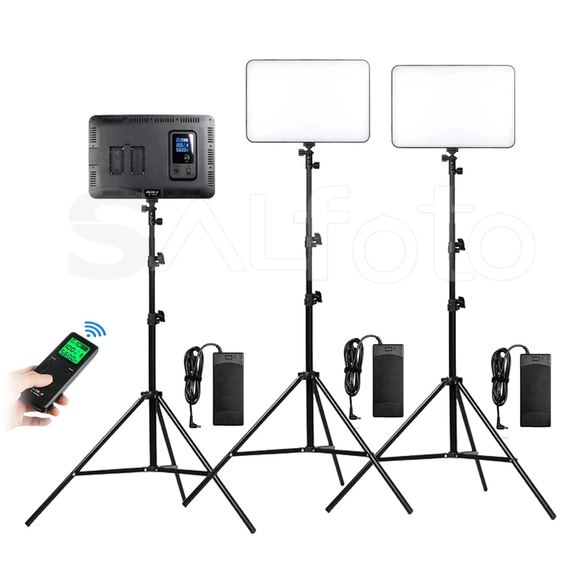 

Viltrox VL-400T + 2M Stand 40W 3300-5600k Slim LED Video Light Panel Kit Bi-color CR95+ Wireless Remote Photo Fill Lighting Set