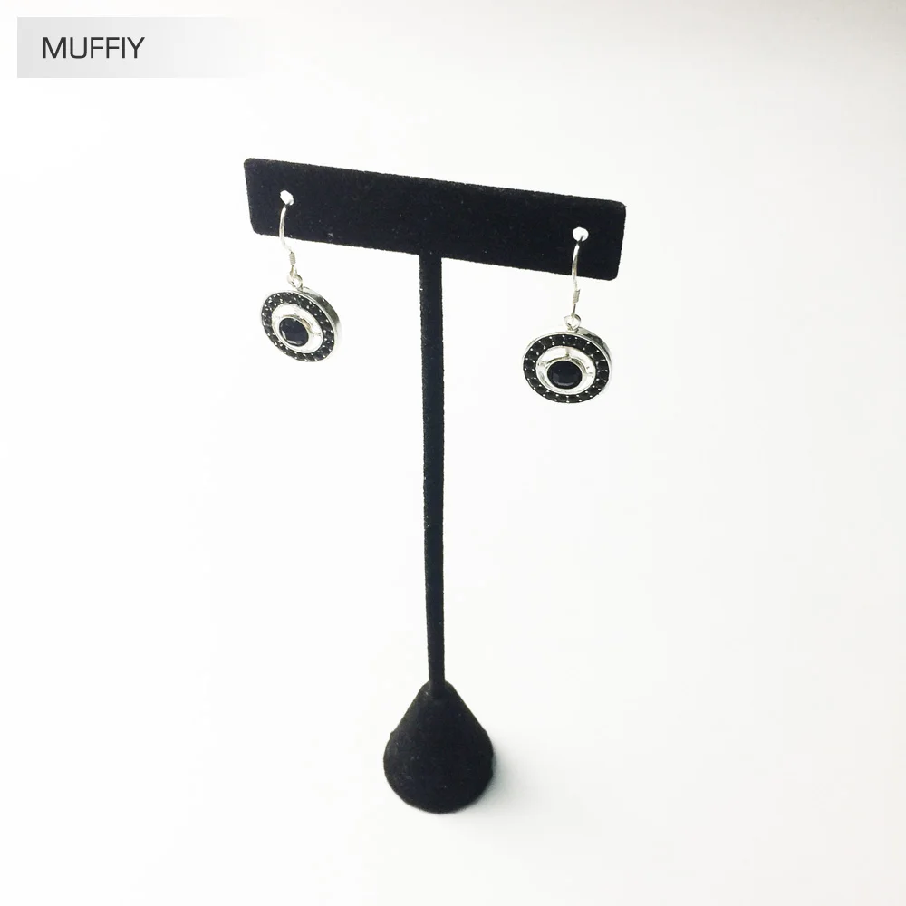 Черные круглые серьги хорошие ювелирные изделия для женщин в европейском стиле