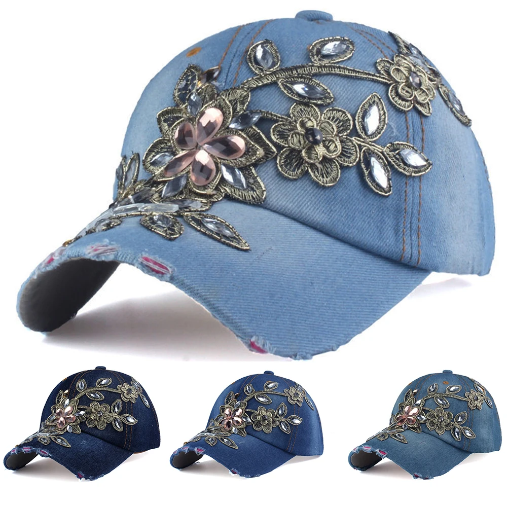 Женская кепка из хлопка со стразами летняя бейсболка с регулируемой спинкой