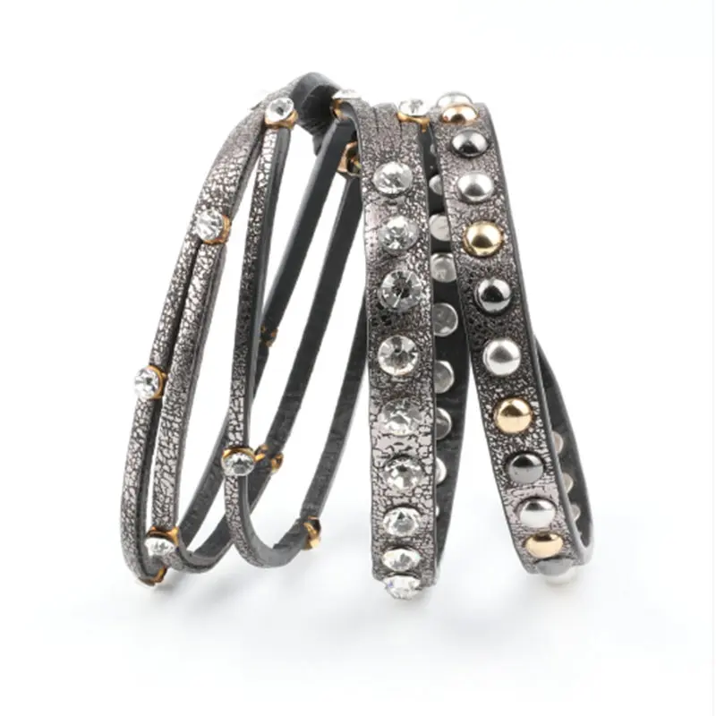 New Fashion Crystal Beads Charms Bracelets &amp Bangles For Women Men Multiple Layers Leather Bracelet Statement Party Jewelry 88 |