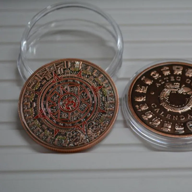 2 шт. значок календарь в ацтекском стиле 40 мм|coin coins|coin magneticcoin copper |