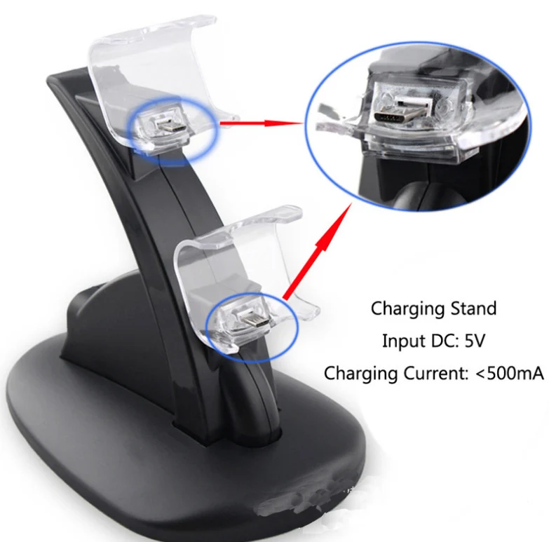 Новая светодиодная зарядная станция с двумя USB-портами для PS4 Playstation 4 док-станция