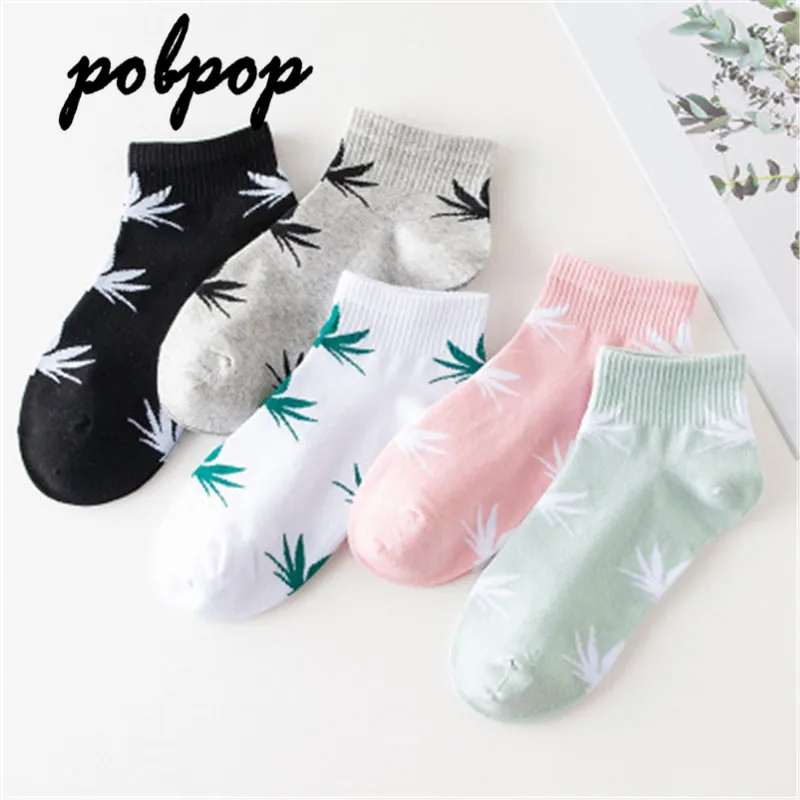 Носки для девочек с рисунком кленового листа уличный стиль модные тренды