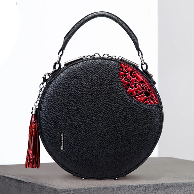 Для женщин тиснением плеча Топ Ручка сумки кисточкой сумочка Винтаж Tote Crossbody