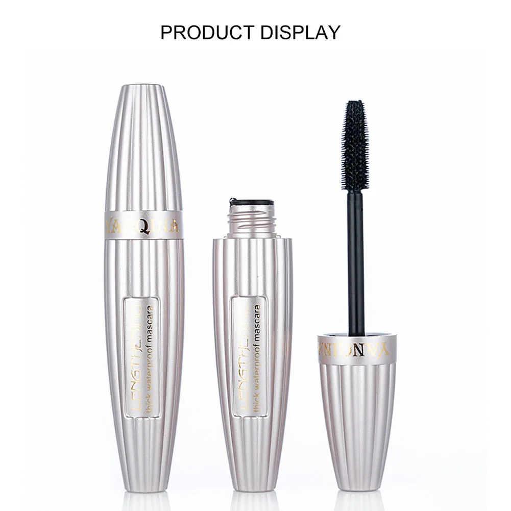 Тушь для ресниц 4D из шелкового волокна черная густая завивающая тушь силиконовая