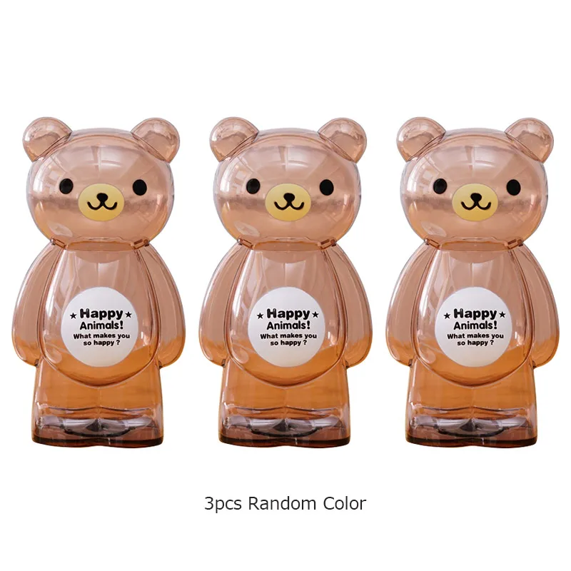 3pcs random color Копилка медведь лягушка пластиковая Копилка мультяшная Современная коробка для домашнего декора фигурка ремесло подарок для детей - Цвет: 3pcs random color