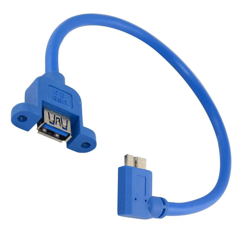30cm 11&quot Panel Mount Female USB 3.0 To Left Angled Micro B Male Extension Cable Applided to laptop and desktop computer | Электроника