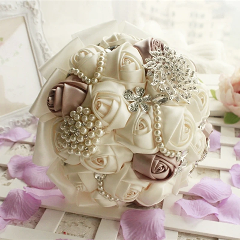 

Newest artificial wedding bouquet pearl bridal bouquets for wedding decoration