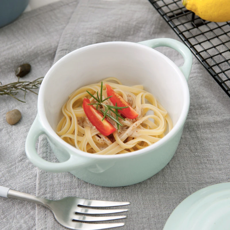 1 шт. керамическая тарелка для микроволновки с двойными ушками|Столовые сервизы| |