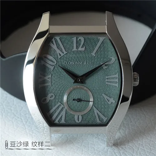green San Martin Женские винтажные часы Tonneau автоматические часы с эмалью 18 К золотым циферблатом сапфировое стекло 30 водонепроницаемые женские часы Montre - Цвет: green