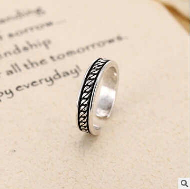 

Hot Sell Promotion 2016 New Fashion Thai Silver Ring Retro Design 925 Sterling Silver Women Adjustable Size Rings Jewelry Gift
