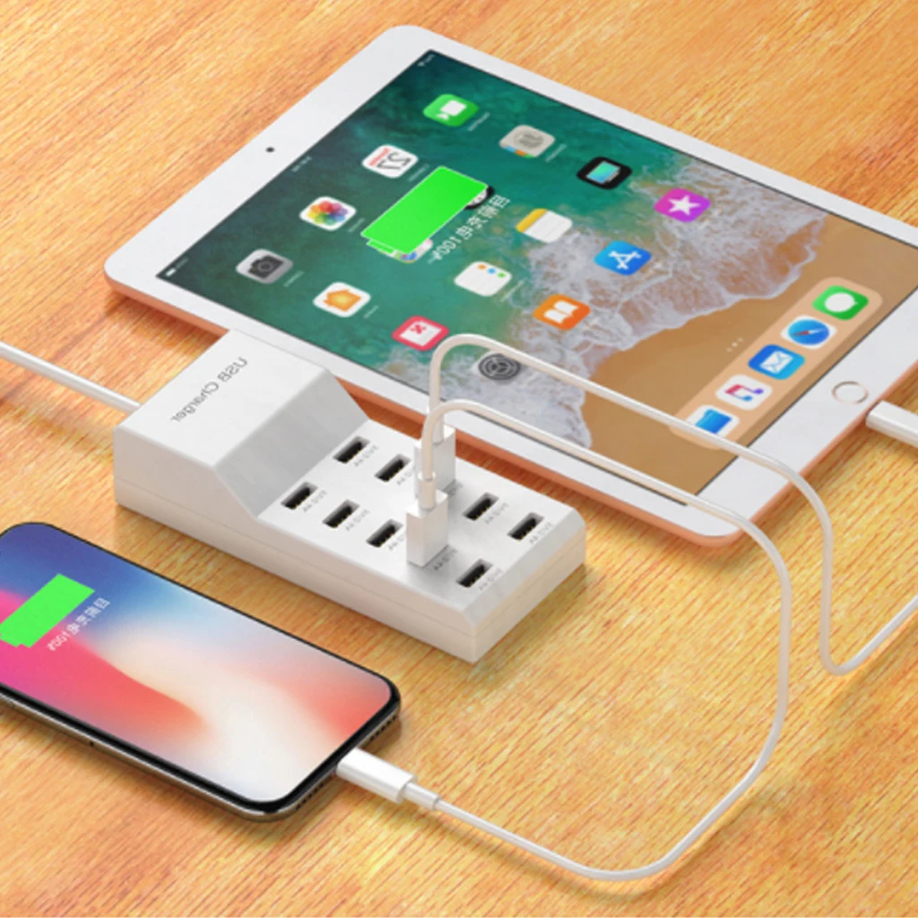 USB Смарт зарядное устройство 10 портов usb-хаб Быстрая зарядка станция адаптер питания универсальный для телефона iPhone 8 Plus X iPad samsung huawei