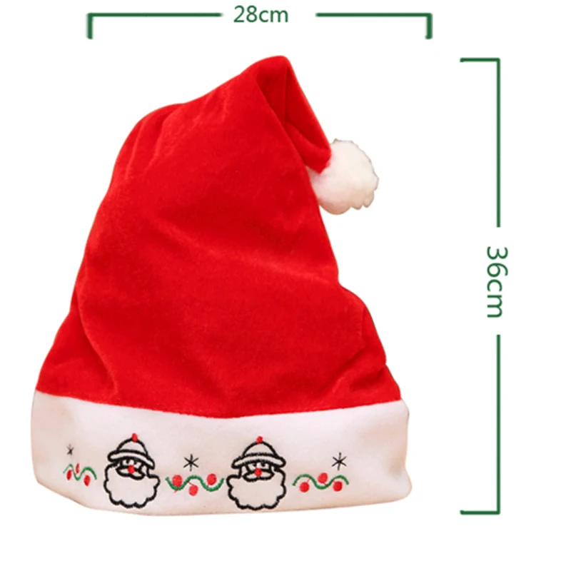 High Quality Thick Gold Velvet Embroidery Adult Christmas Hats Decorations for Home Party New Year Celebrations 10E | Дом и сад