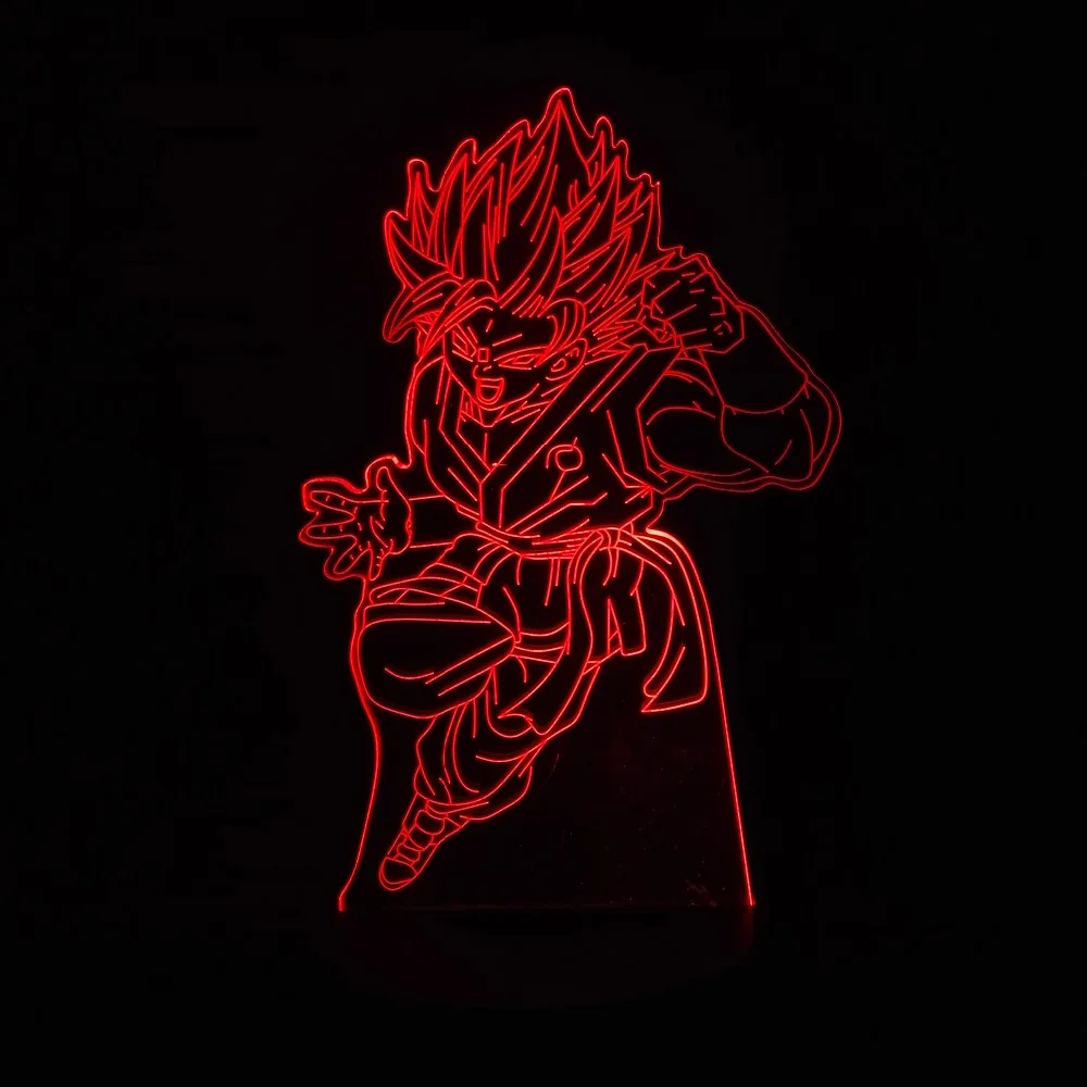 5 Крутой детский светодиодный ночник Dragon Ball Z Goku рисунок ночной Светильник для детской спальни Декор аниме 3D иллюзия светодиодный ночной Светильник Saiyan - Испускаемый цвет: 5